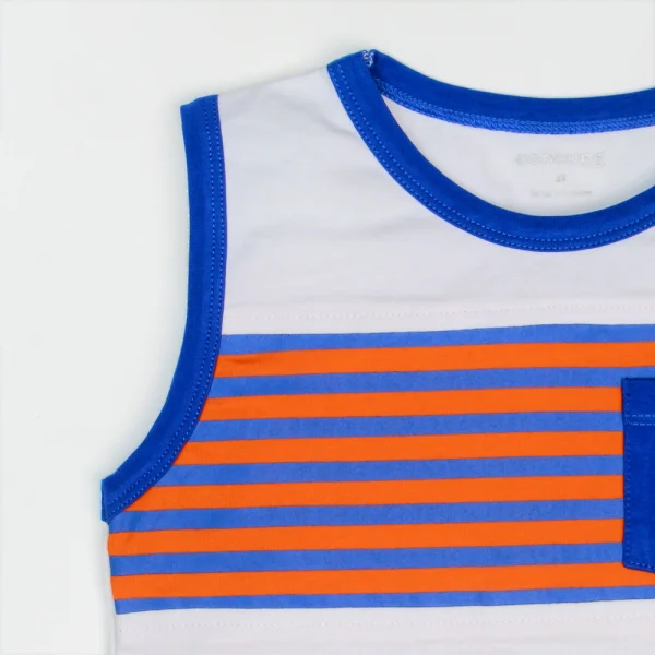 Áo thun bé trai sát nách Concung B067007 Trắng