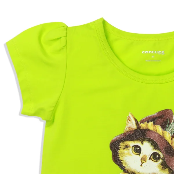 Áo thun bé gái tay ngắn Concung G067019 Xanh