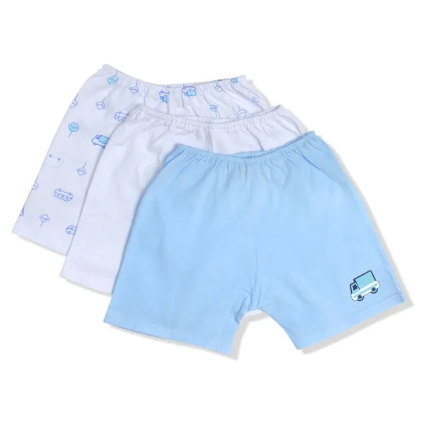 Set 3 quần sơ sinh ngắn CF Xanh dương