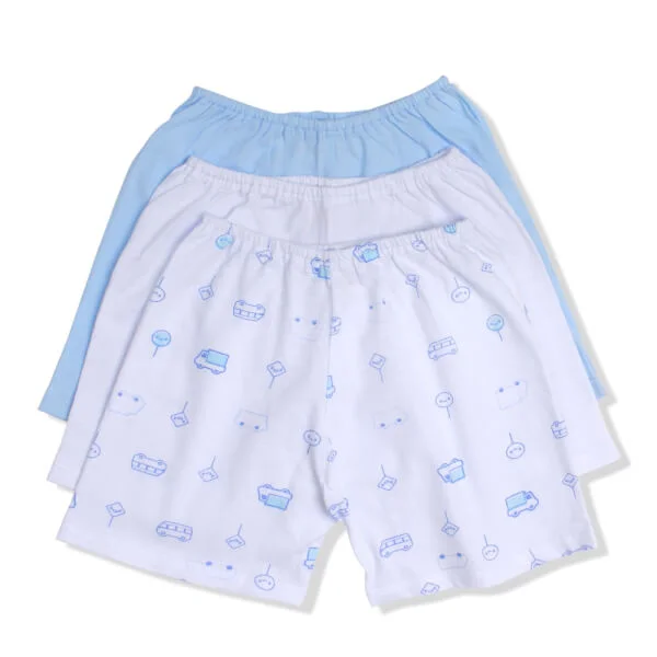 Set 3 quần sơ sinh ngắn CF Xanh dương