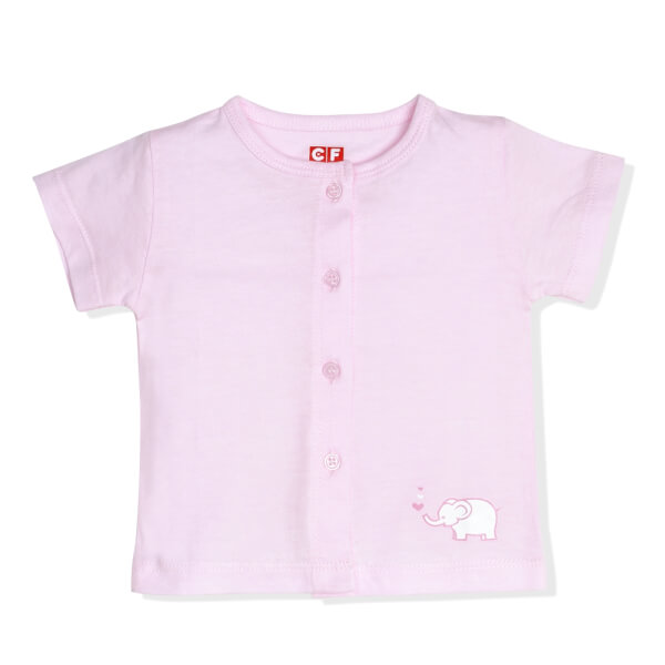 Set 3 áo sơ sinh cài giữa tay ngắn CF Hồng