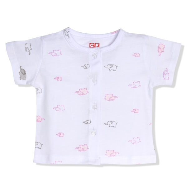 Set 3 áo sơ sinh cài giữa tay ngắn CF Hồng