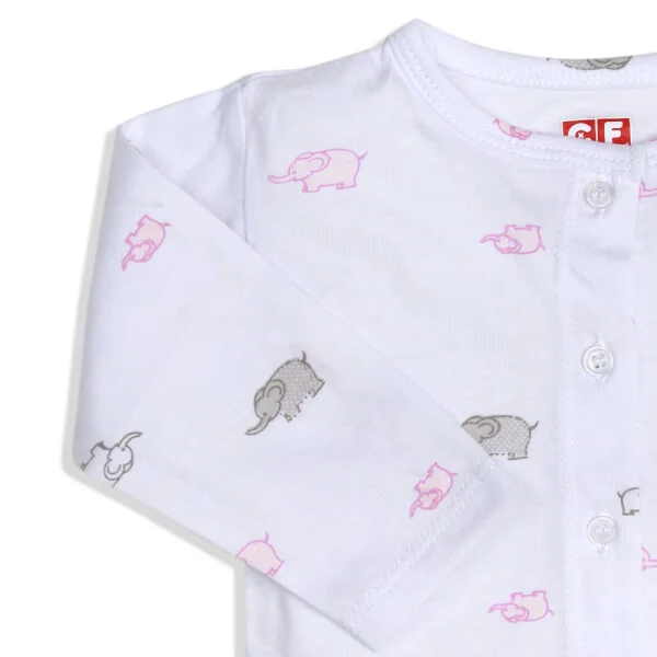 Set 3 áo sơ sinh cài giữa tay dài CF Hồng