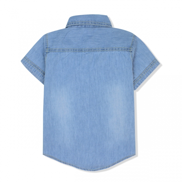Áo sơ mi jeans tay ngắn Concung B077010 Xanh jean
