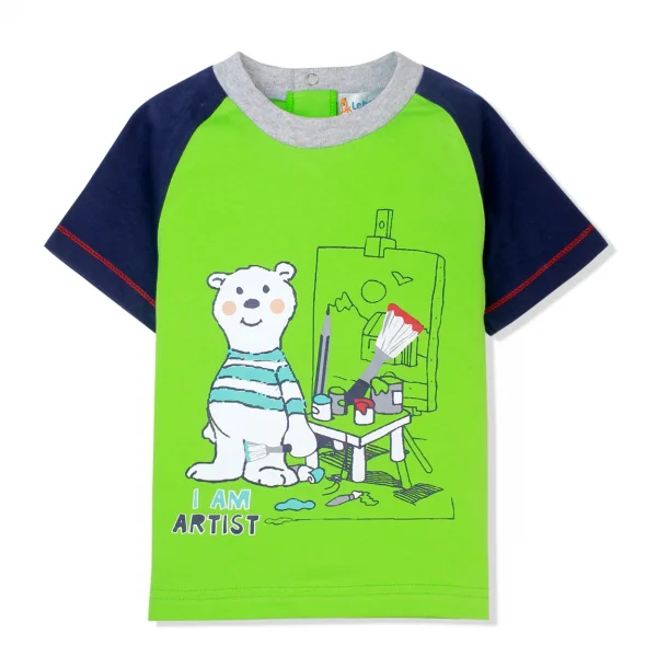 Bộ thun bé trai ngắn Lebe B126012 Xanh lá cây