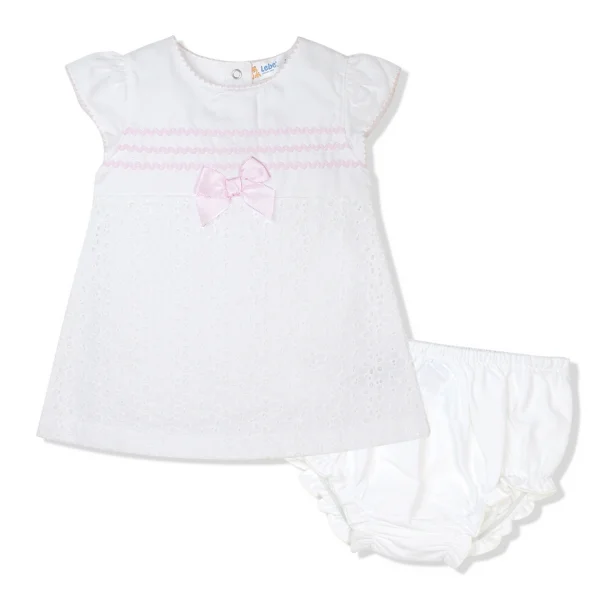 Đầm vải bé gái Lebe G126027 Trắng