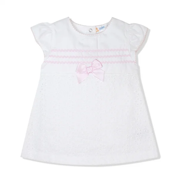 Đầm vải bé gái Lebe G126027 Trắng