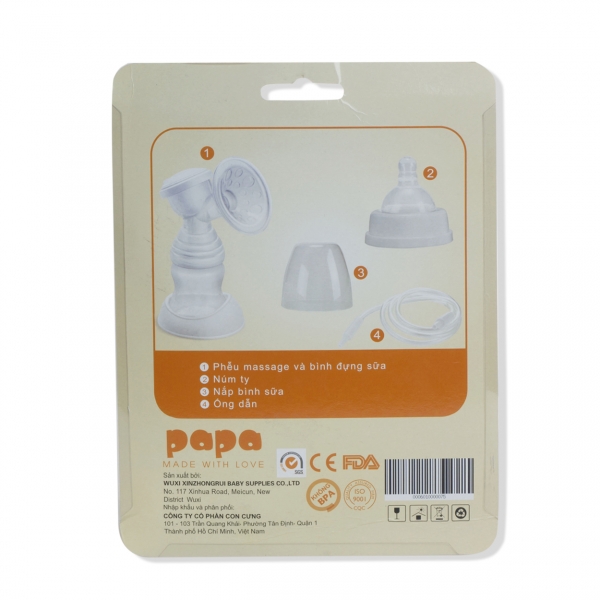 Set phụ kiện máy hút sữa điện đơn Papa