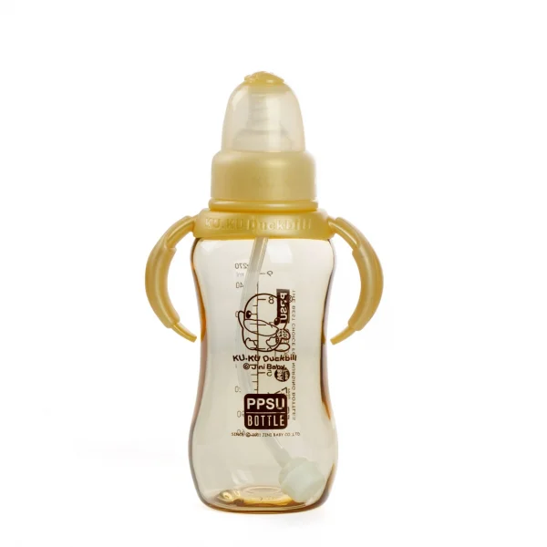 Bình sữa Kuku nhựa PPSU cổ thường có tay cầm 280ml (KU5844)