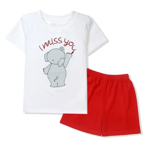 Bộ thun bé trai ngắn Concung B077012 Trắng