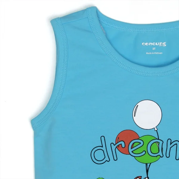 Áo thun bé trai sát nách Concung B087018 Xanh