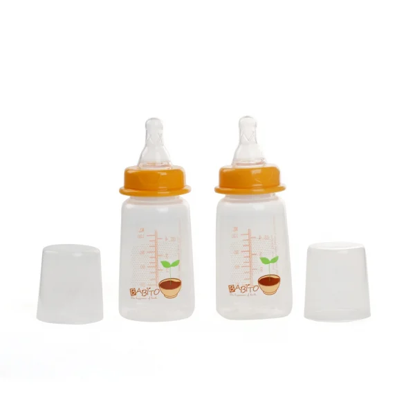 Bộ 2 bình sữa Babito nhựa PP cổ thường 120ml (LS31P2329, Cam)