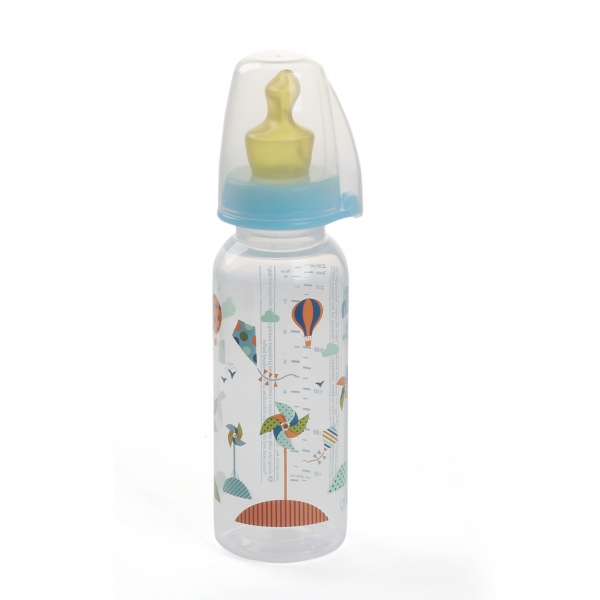 Bình sữa Nip núm ty cao su, nhựa PP cổ thường 250ml (NIP35007,Xanh)