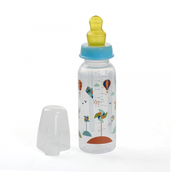 Bình sữa Nip núm ty cao su, nhựa PP cổ thường 250ml (NIP35007,Xanh)