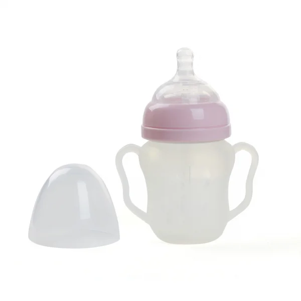 Bình sữa silicone Puttiatti có tay cầm 160ml (Hồng)