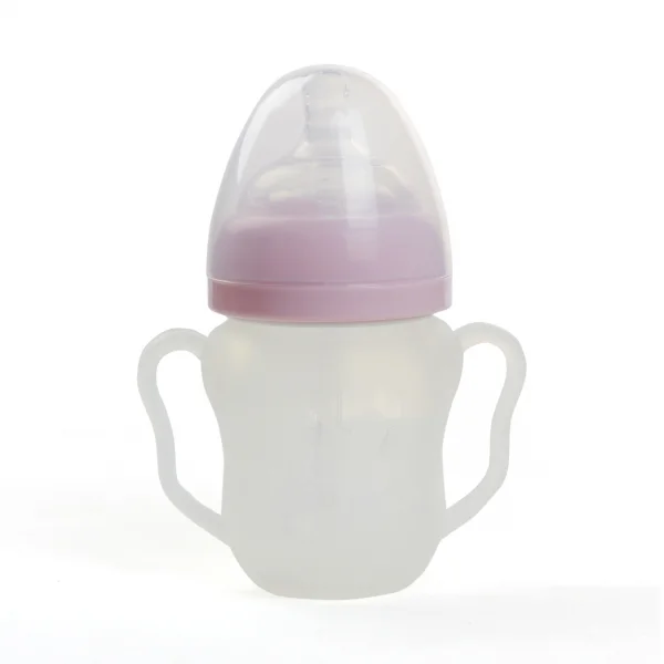 Bình sữa silicone Puttiatti có tay cầm 160ml (Hồng)