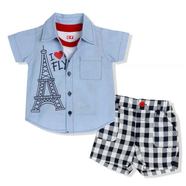 Set 3 món bé trai CF B107005 Xanh