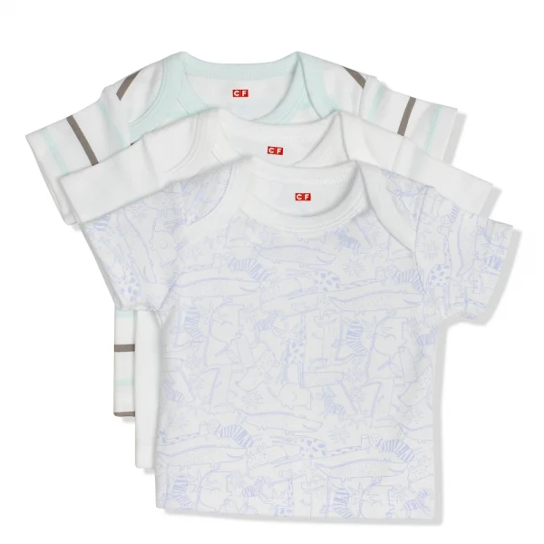 Set 3 áo thun bé trai tay ngắn CF I107005 Trắng