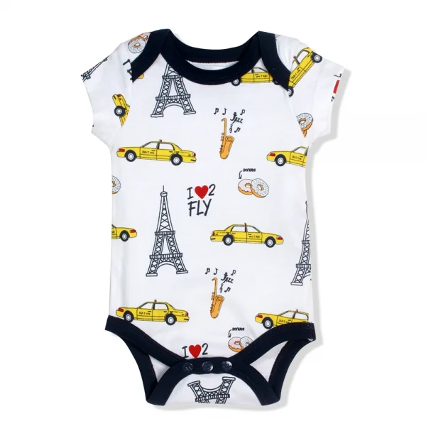 Set 3 body bé trai ngắn CF I107008 Trắng