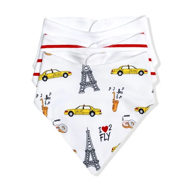 Set 3 yếm sơ sinh dán CF A107006 Trắng