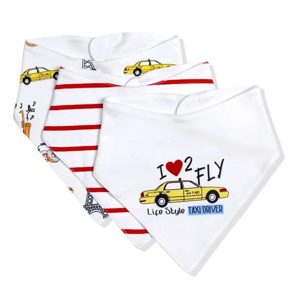 Set 3 yếm sơ sinh dán CF A107006 Trắng