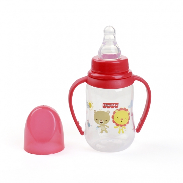 Bình sữa Fisher Price cổ thường, có tay cầm 125ml (20868LT, Đỏ)