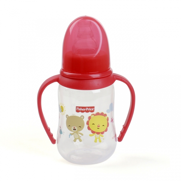 Bình sữa Fisher Price cổ thường, có tay cầm 125ml (20868LT, Đỏ)