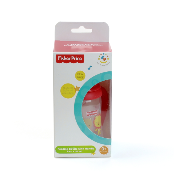 Bình sữa Fisher Price cổ thường, có tay cầm 125ml (20868LT, Đỏ)