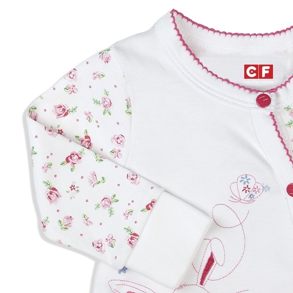 Body bé gái dài CF I117006 Trắng
