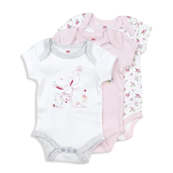 Set 3 body bé gái ngắn CF I117008 Trắng