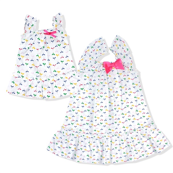 Set đầm thun búp bê bé gái Con Cưng G107017 Trắng