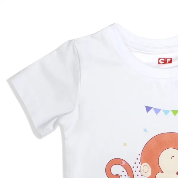 Áo thun tay ngắn con Khỉ CF 107002 ( 1-2Y, Trắng )