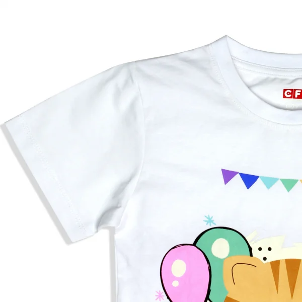 Áo thun tay ngắn con Mèo CF 107007, 6-7Y, Trắng