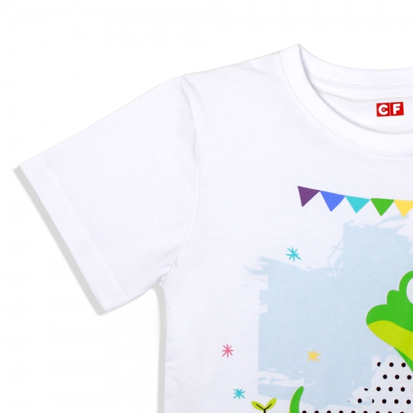 Áo thun tay ngắn con Rắn CF 107005, 4-5Y, Trắng