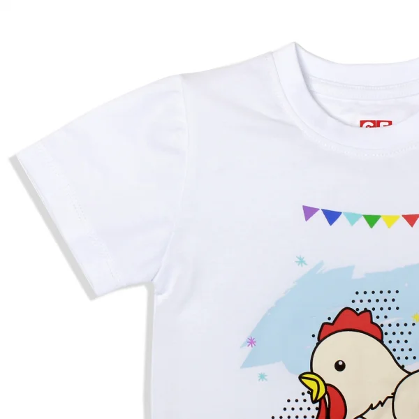 Áo thun tay ngắn con Gà CF 107001, 0-1Y, Trắng