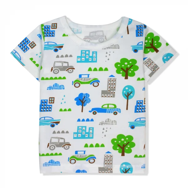 Bộ thun bé trai ngắn Concung B067023 Trắng