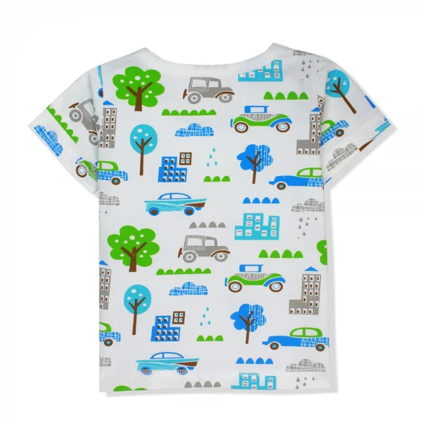 Bộ thun bé trai ngắn Concung B067023 Trắng