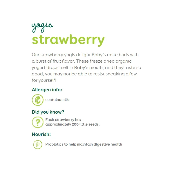 Snack sữa chua sấy khô vị dâu Happy Baby Organic Yogis