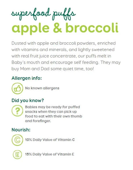 Thực phẩm bổ sung bánh xốp ăn dặm vị táo và bông cải xanh Happy Baby