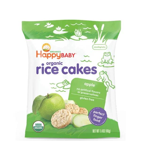 Bánh gạo vị táo Happy Baby Organic Rice Cakes