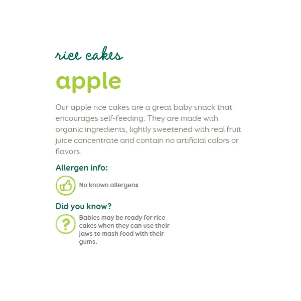 Bánh gạo vị táo Happy Baby Organic Rice Cakes