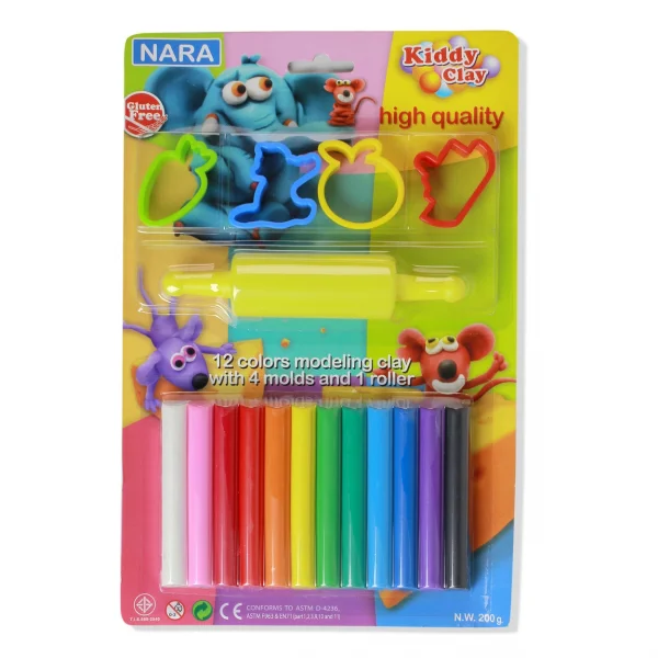 Đất nặn 12 màu + khuôn + cây lăn ST200124SMR (ĐĐ)