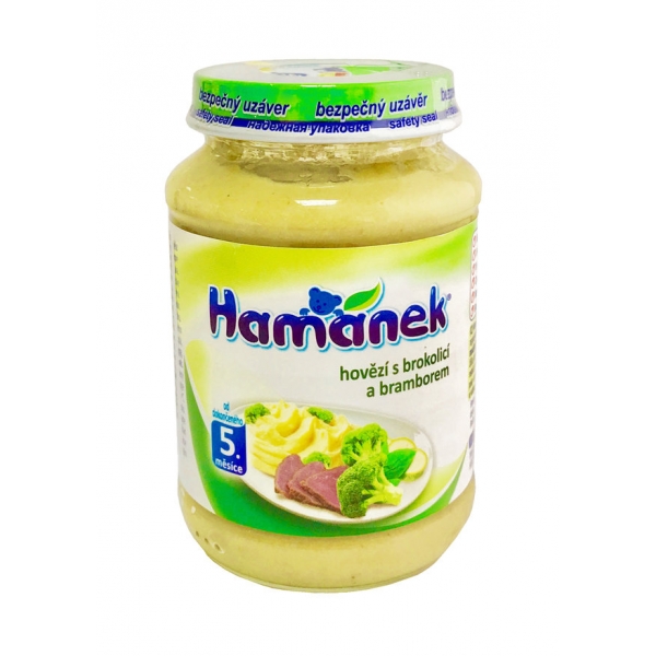 Dinh dưỡng đóng lọ Hamanek bò, súp lơ xanh với khoai tây