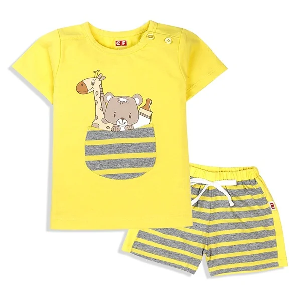 Bộ thun bé trai ngắn CF B117015 Vàng