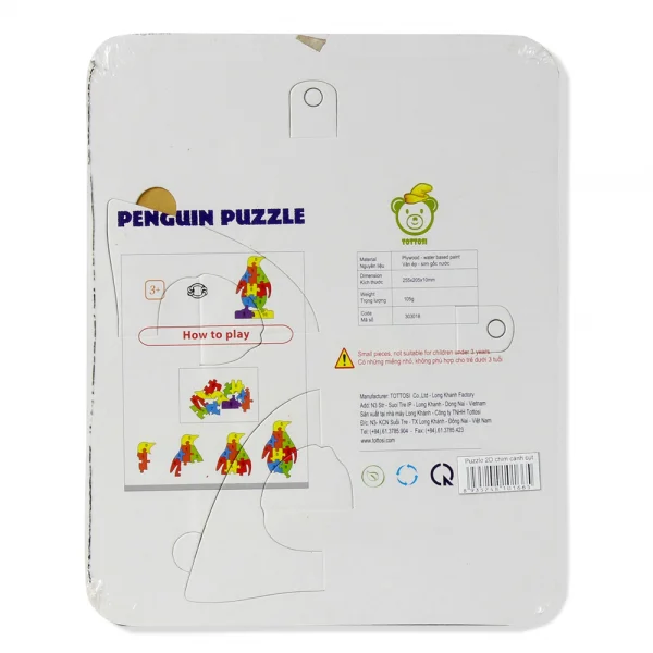 Đồ chơi puzzle 2D gỗ Tottosi hình chim cánh cụt