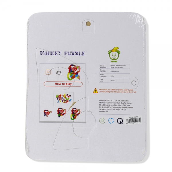Đồ chơi puzzle 2D gỗ Tottosi hình khỉ