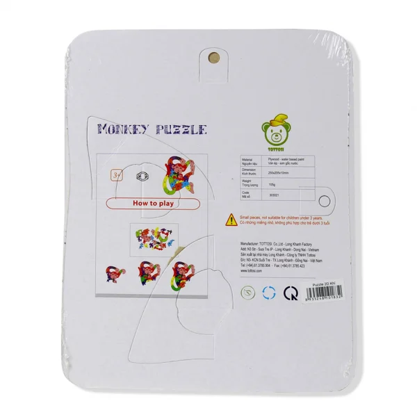Đồ chơi puzzle 2D gỗ Tottosi hình khỉ