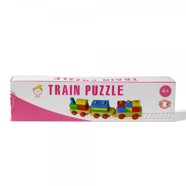 Đồ chơi lắp ráp hình học gỗ Tottosi hình xe lửa block