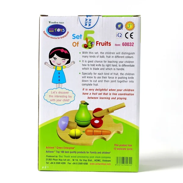 Bộ cắt 5 loại trái cây bằng gỗ Winwintoys