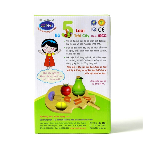 Bộ cắt 5 loại trái cây bằng gỗ Winwintoys